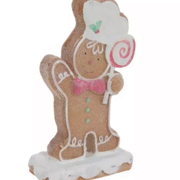 Glitter Gingerbread Cookie With Pink Lollipop - Picture 3 of 4